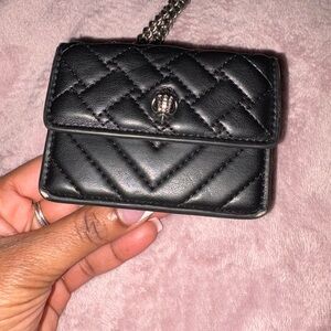 Kurt Geiger Black Quilted Key & Card Holder